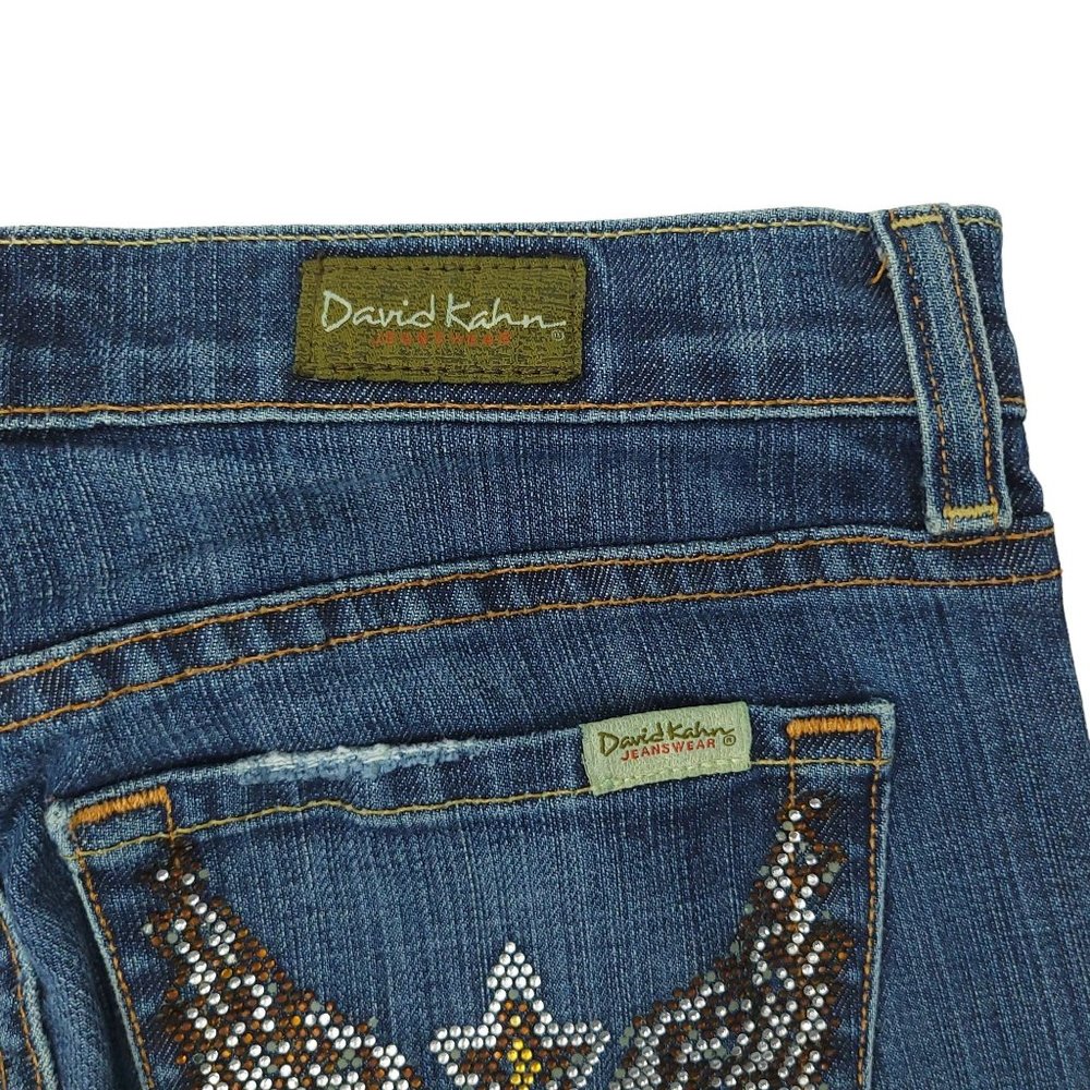 David Kahn Jeanswear Nikki Flare Boot Cut Jeans Womens Size 26 Low Rise Denim - Picture 9 of 13